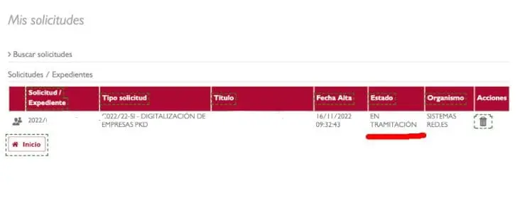 comprobacion de tramitación kit digital