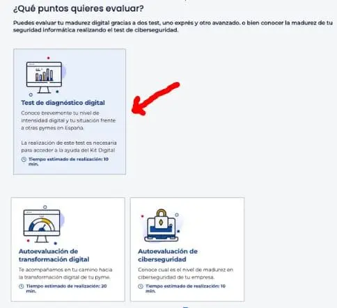 haz el test de autodiagnostico para el kit digital