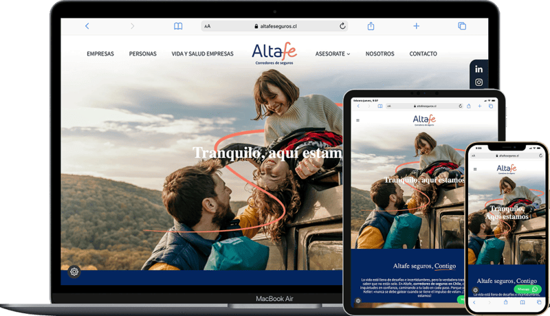 Desarrollo de sitio web para empresa de seguros en chile