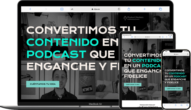 Desarrollo de sitio web empresa de podcast clipo