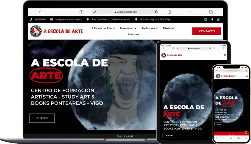 Desarrollo de Sitio web A escola de arte en vigo