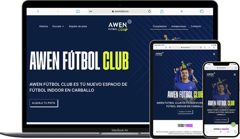 Diseño y desarrollo web awen futbol