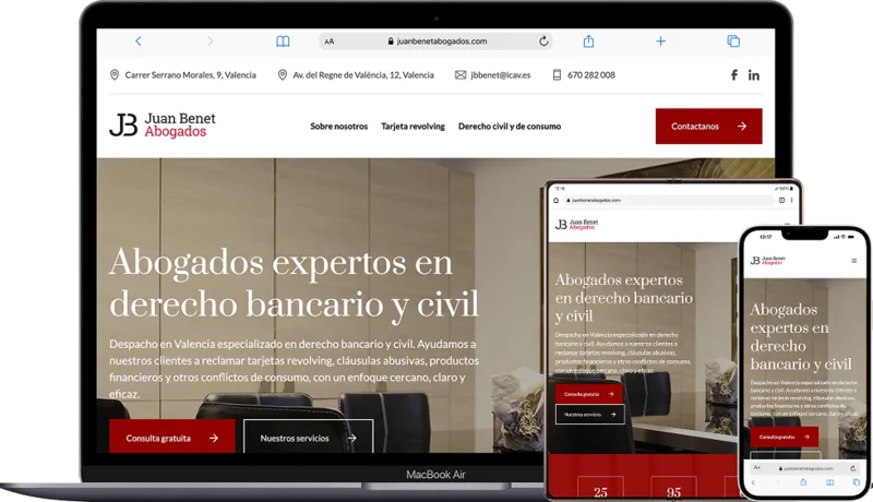 Desarrollo web Juan Benet abogados