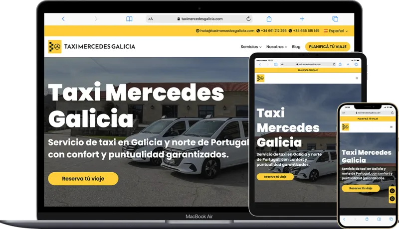 Sitio web de empresa de taxis en Galicia