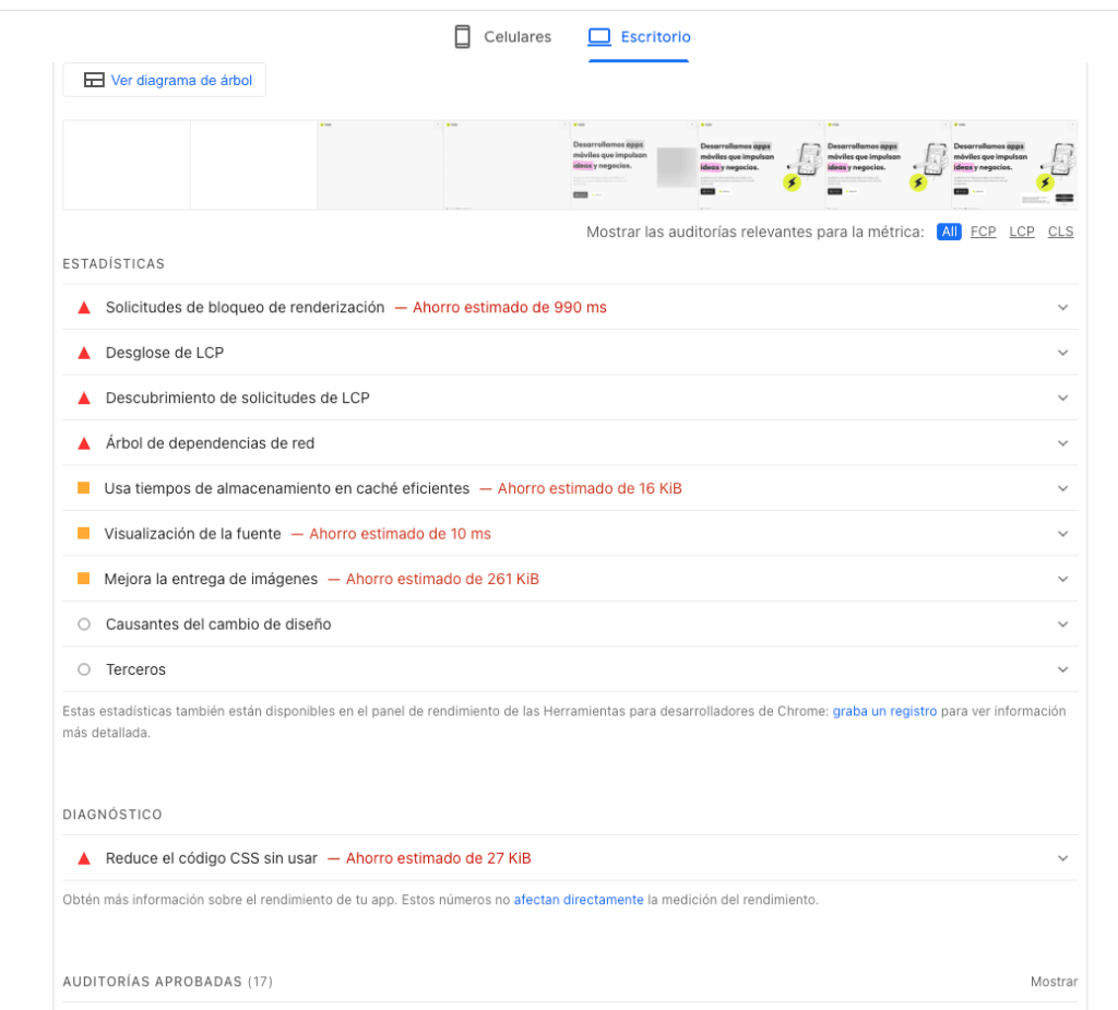Como medir velocidad WordPress - PageSpeed Insight